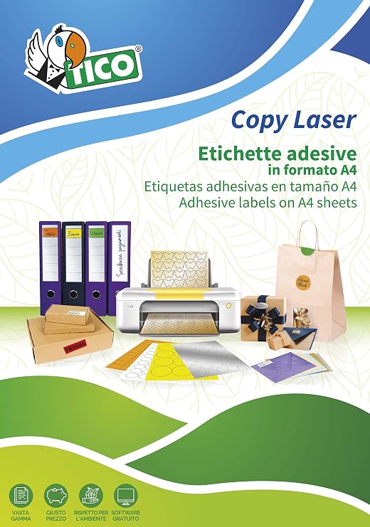TICO 947869 Box 100 Sheets Labels, White