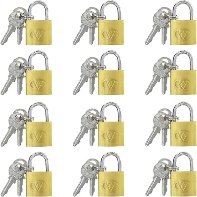 12 Packs Mini Luggage Locks with Keys Small Keyed Padlock for Locker,Suitcase,Gym,Travel Bag,Outdoors Backpack,Small Locks for Jewerly Box
