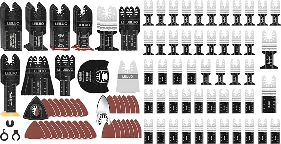 LEILUO 50 Pcs Bi-Metal Multitool Blades LEILUO 116 Pcs Multitool Blade Kits