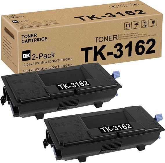 TK3162 TK-3162 1T02T90US0 Toner Cartridge (Black,2 Pack) Replacement for Kyocera ECOSYS P3045dn P3050dn P3055dn P3060dn Toner Kit Printer