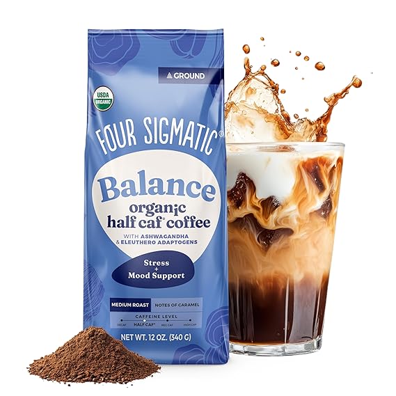 FOUR SIGMATIC Organic Balance Adaptogen Ground Coffee, 12 OZ