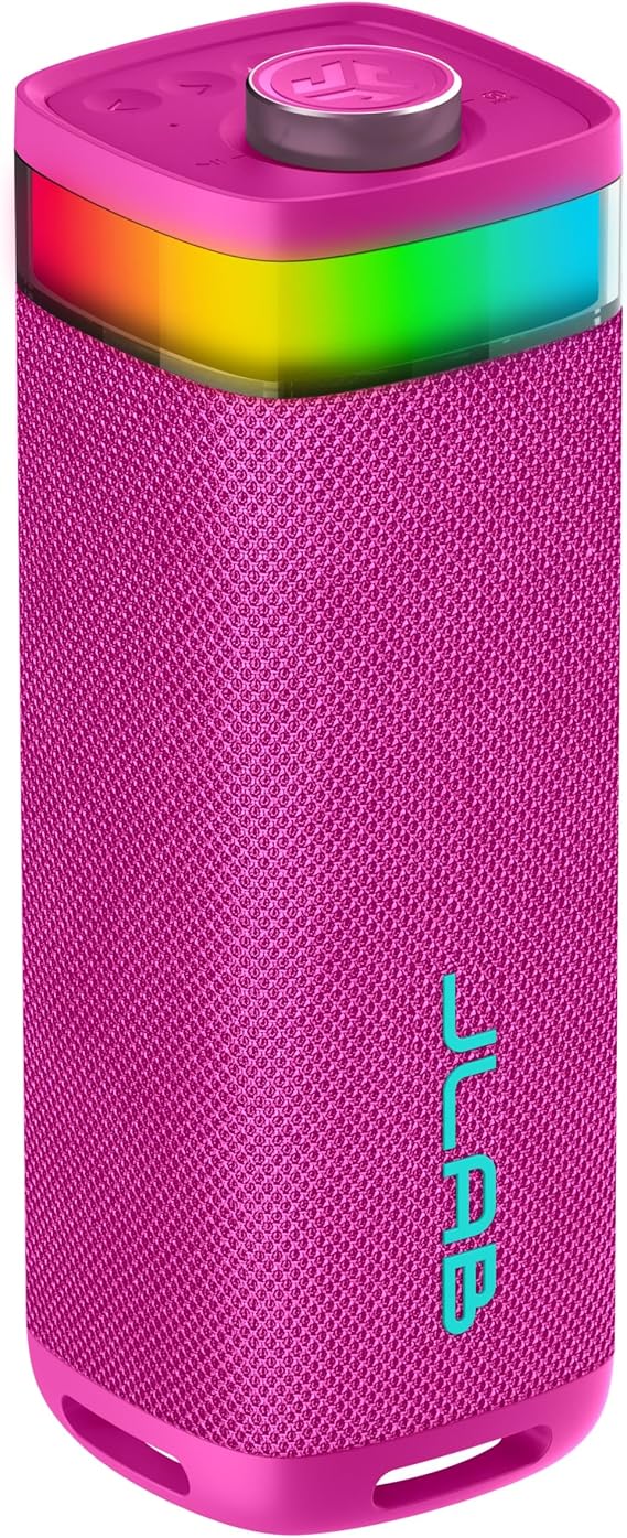 JLab, JBuds Party, Portable Bluetooth Speaker, Waterproof, RGB Lighting, Multi-Speaker Connection, Pink