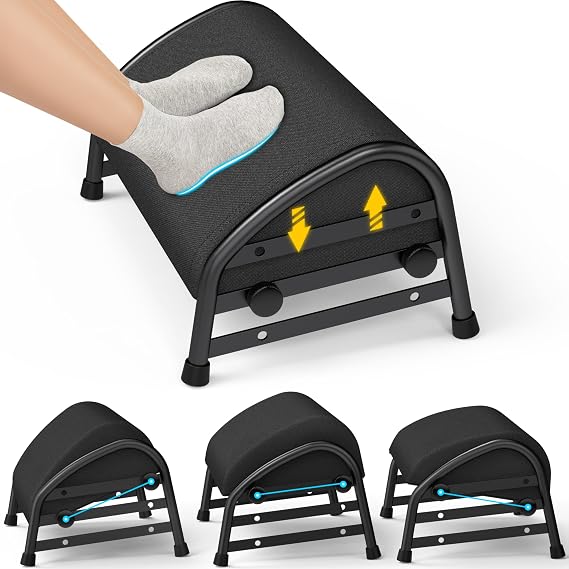 YEASHEIN Adjustable Foot Rest for Under Desk at Work, Ergonomic Foot Stools