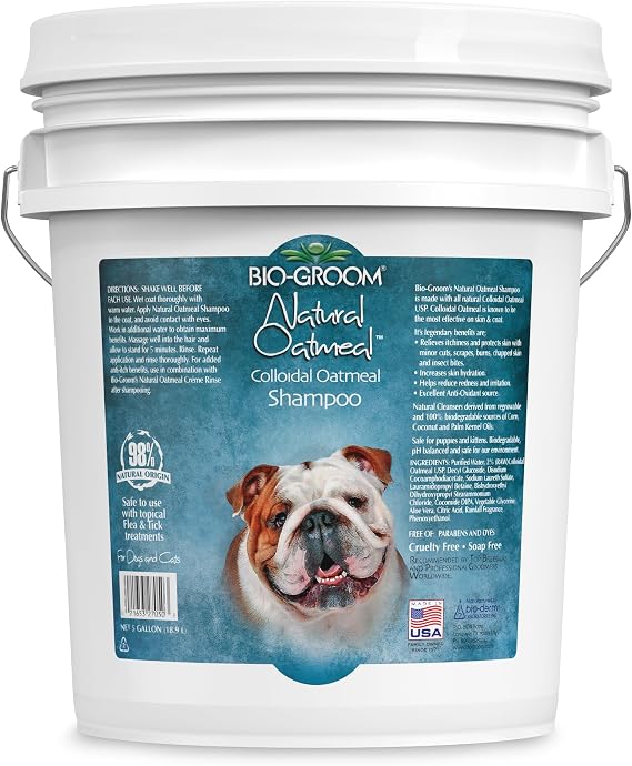Bio-Groom Oatmeal Dog Shampoo, for Allergies and Itching, 5 Gallons | Cruelty-Free, Dog Bathing Supplies, Puppy Shampoo for Sensitive Skin, Made in USA, Anti-Itch Products