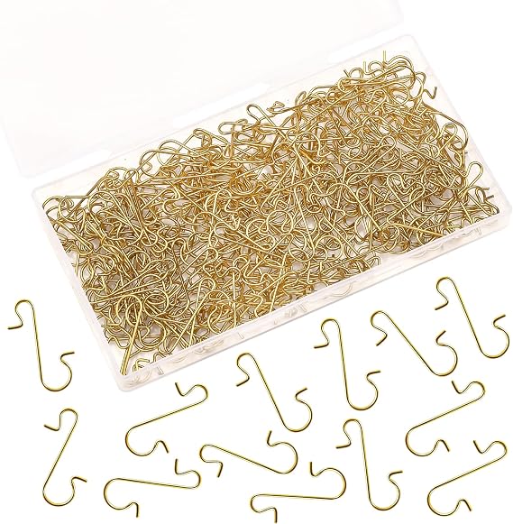 240Pcs Christmas Ornament Hooks, Gold Metal Christmas Tree Hook | S-Shaped, Metal Wire Bauble Hangers, with Storage Box, Ornament Hanging Anchor, Xmas Ball Garland Decorations, Party Supplies