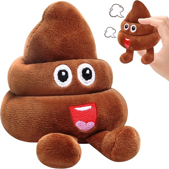 Funny Farting Poop Plush Toy,30 Hilarious Fart Sounds Dammit Pranks Doll,Perfect Gag Gift,Pets,and Pranks for Poop Emoji Party Decorations,Fart Noise Maker Machine Stuffed Animal
