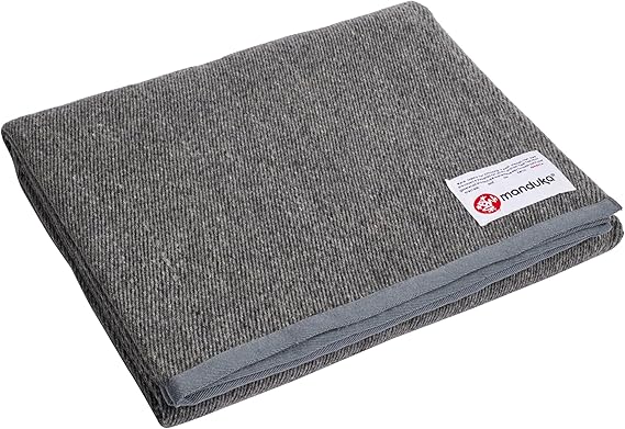 Manduka Yoga Wool Blanket - Yoga Prop and Accessory, Roll, Fold, Stack to Support, Made of Wool, 60 Inch (152cm), Sediment Grey