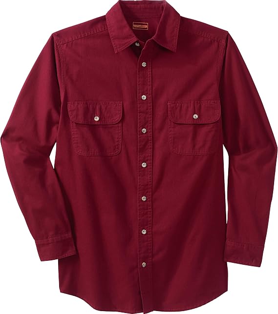 Boulder Creek by Kingsize Men's Big & Tall Long Sleeve Denim and Twill Shirt