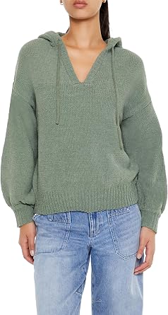 Forever 21 Women's Hooded Drop-Sleeve Sweater
