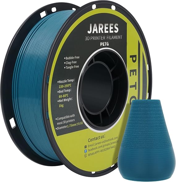 Petg Filament 1.75,Toughness Enhanced Blue Lagoon Vacuum Sealed,1kg Spool Adhere Well High Speed 3D Printing Filament,Dimensional Accuracy 1.75mm 0.02mm Fit Most FDM Printer