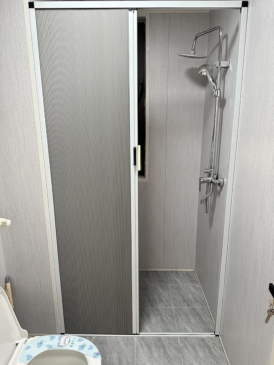 80'' High Bathroom Partition Sliding Door, Wide 30 48 52 60 72 80 in Blackout Folding Door, Temporary Doors for Room Privacy(79x80in (200.5x203cm))