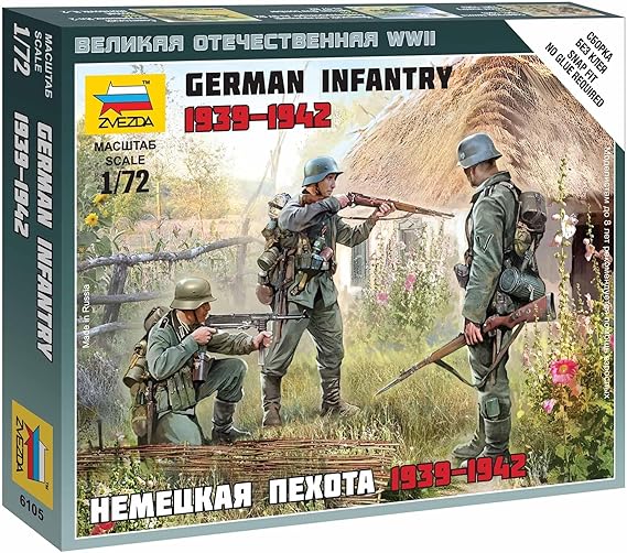 Zvezda Models 1/72 German Infantry Eastern Front 1941 (Snap Kit)