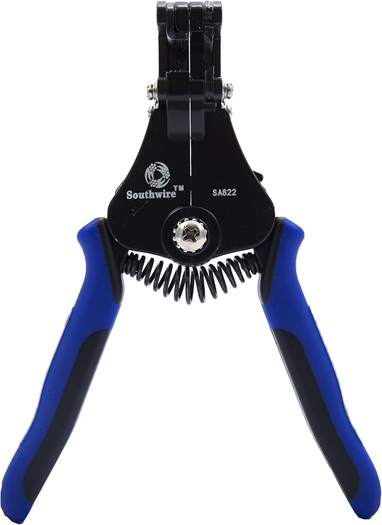 Southwire Automatic Stripper Tool - Strips 8-18 AWG Solid & 10-20 AWG Stranded Wires - Smooth One-Step Action - Spring-Loaded Return - Wire Stripper for Home Wiring