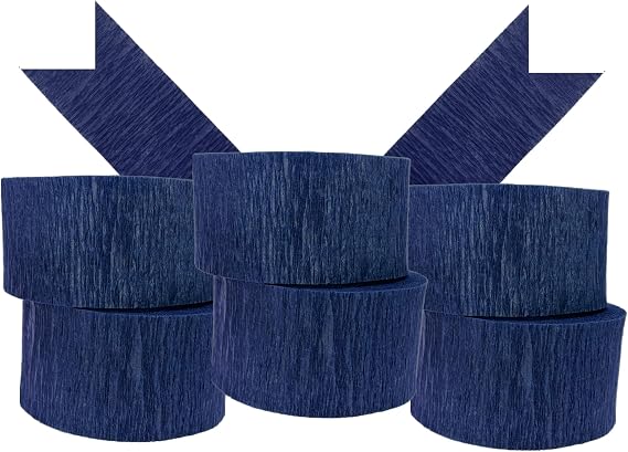 K-Kraft USA-Made 6 Rolls Navy Crepe Paper Streamers