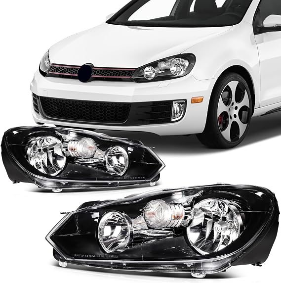 SCITOO Headlight Assembly Fit for Volkswagen Golf for Jetta 2010-2014
