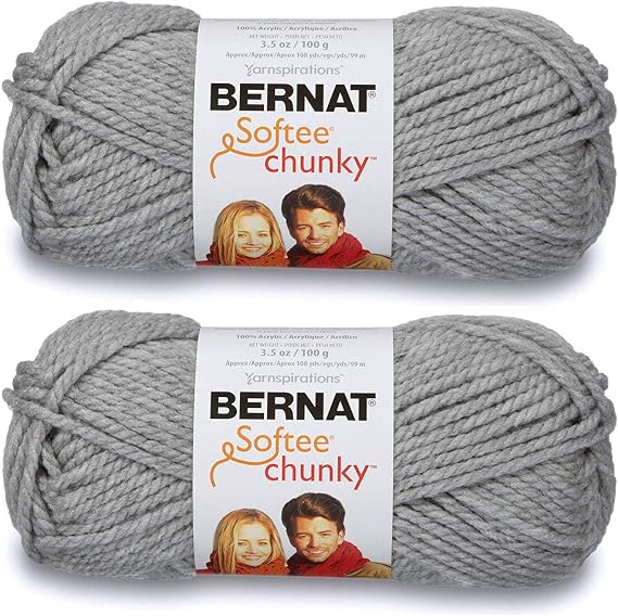 (Pack of 2) Bernat Softee Chunky Yarn-Grey Heather