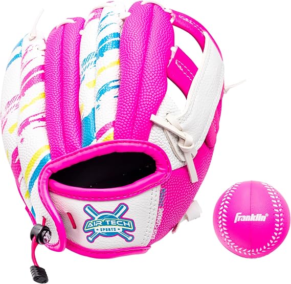 Franklin Sports Air Tech Baseball Glove with Ball - Tee Ball - Soft Air Tech Foam
