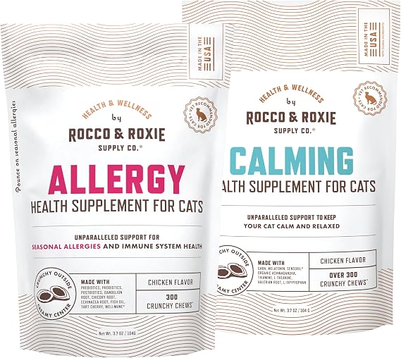 Rocco & Roxie Cat Allergy & Calming Supplements Bundle