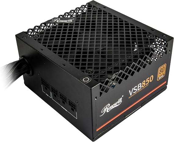 Rosewill VSB 850W 80+ Bronze, ATX 3.0 & 3.1 Compatible, Semi-Modular Power Supply, PCIe 5.1 12V-2x6 Connector, 105C/221F Japanese Capacitor, 120mm ICB Silent Fan -
