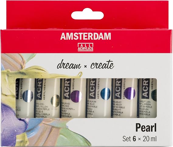 Amsterdam Standard Series Acrylic Paint Set, Pearl, 0.6 fl oz, 6 Count