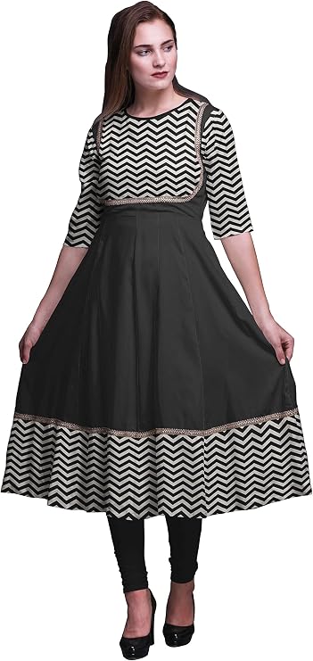 Bimba Printed Indian Kurtis for Women Anarkali Kurti Maxi Casual Dress