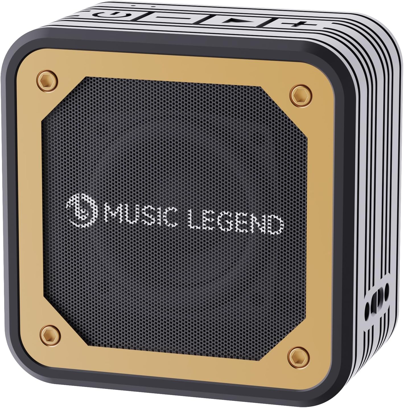 Waterproof Outdoor Bluetooth Speaker, ​15W Subwoofer Speaker，TWS Pairing,Portable Wireless Speaker with USB Port and TF Card Reader,for HomePartyOutdoorBeach, Black Gold