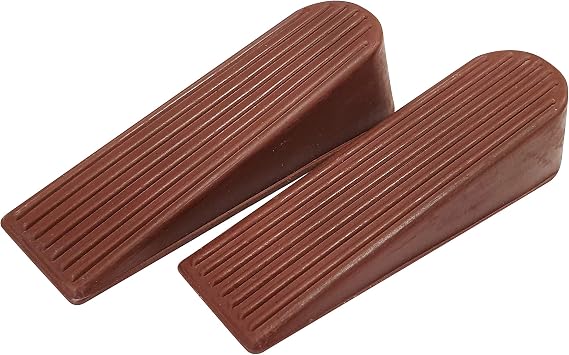 KeyPak Pack of 2 Door Stop Wedge Anti Slip Door Holder Rubber Brown