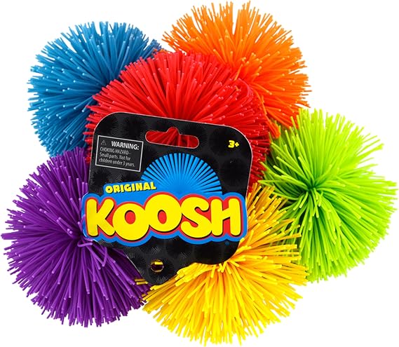 Koosh Balls 3 inch, 3 Pack Assorted Colors - Kids' Beach & Outdoor Fun, Ages 3+