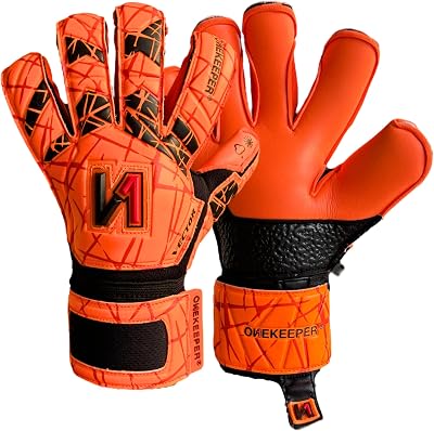 ONEKEEPER Vector Evolution No Finger Protection Youth Goalkeeper Gloves 3.5mm Semi-Pro German Latex Soccer Goalie Gloves for Kids, Comfort Fit, Turf & Hard Ground Ready, Sizes 37