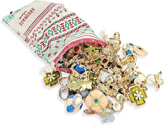 30 Piece Mystery Jewelry Jar - Random Mysterious Box, Multistyle Mystery Surprise Precious Stones, Birthday Gifts for Women, Jewelry Gift Set (Necklace, Earrings, Ring, Bracelet, Brooch)