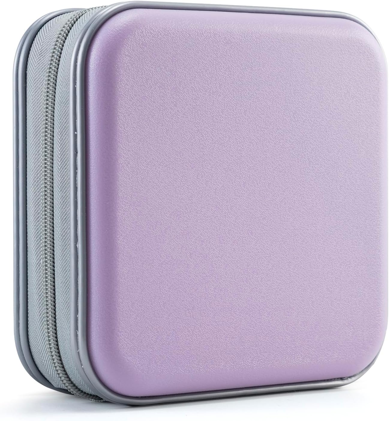 UENTIP CD Case,48 Capacity Hard Plastic Portable Travel DVD Case Protective Zipper CD Holder Car Storage Wallet Bag(Lavender)