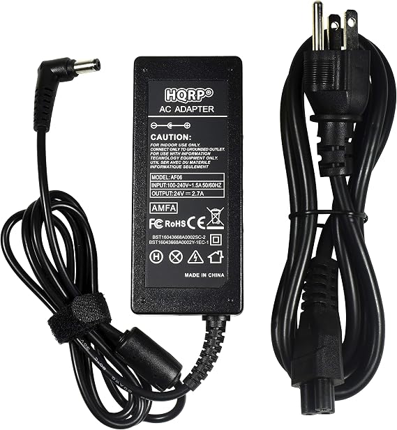 HQRP 24V AC Adapter Compatible with Harman Kardon TNUA2402703 SB26 Advanced Soundbar with Bluetooth and Powered Subwoofer Speaker System Power Supply PSU Cord Adaptor + Euro Plug Adapter