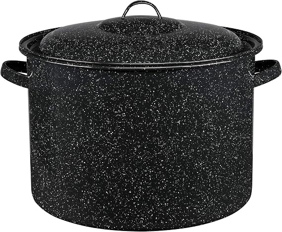 Granite Ware Stock Pot, 21 Qt Capacity - Speckled Black