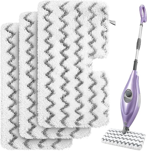 Tidy Monster Ovma Şeritleri ile Buharlı Paspas Pedleri Mikrofiber Yedek Ped Köpekbalığı Buharlı Cep Paspas S3500 Serisi S3501 S3601 S3550 S3801 S3901 SE450 S3601D S3901D (3pc-Beyaz)