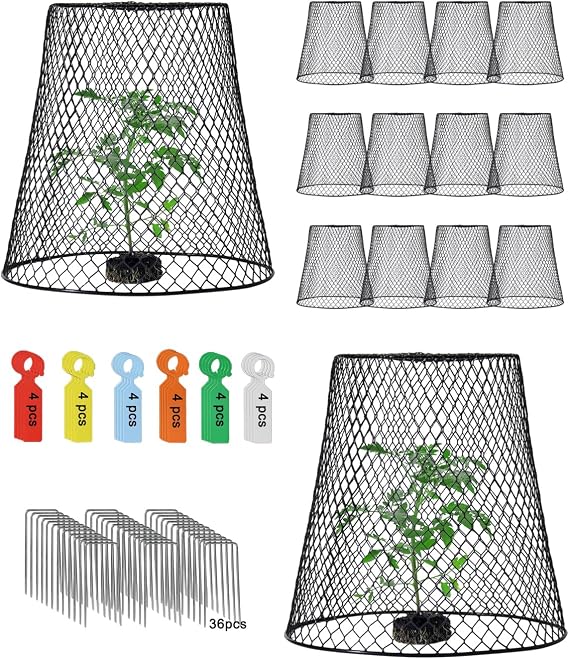 12 Pcs Chicken Wire Cloche Plant Covers, 9 Inch Metal Plant Protectors