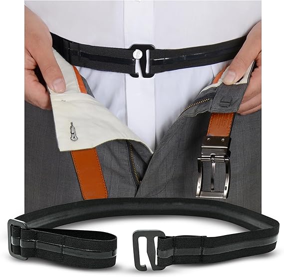 Shirt Stay Plus Tuck-It Belt Style Shirt Stay for Men Police and Military from (Made in USA -Standard Size)(Select Series)