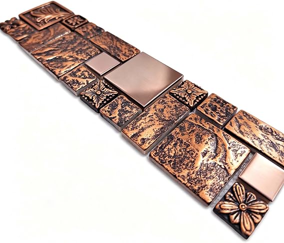 Bronze Copper Metal Resin Mosaic Backsplash Wall Tile Sample