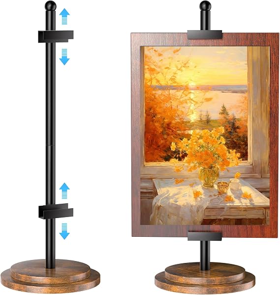 30'' Adjustable Tabletop Easel Stand, Picture Easels for Display, Steady Picture Frame Stand, Table Top Photo Easel Stand for Frames, Artwork and Signs, Fits Items Up to 1.3 in Thick