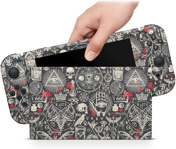 ZOOMHITSKINS Skin Compatible with Switch, Occult Alchemy Witchcraft Design, Durable 3M Vinyl Decal Wrap, Precision Fit, Bubble-Free, Made in USA