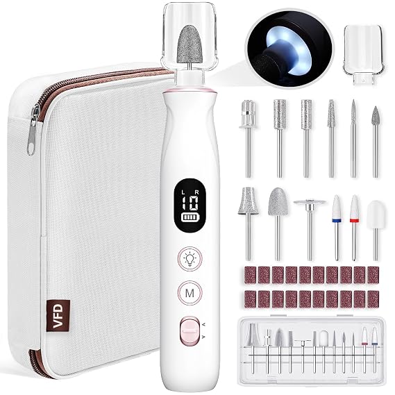 Electric Nail Drill Cordless 2000 mAh Rechargeable Portable Nail File Drill