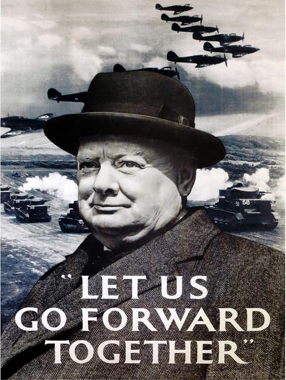 Bumblebeaver WAR CHURCHILL WINSTON MILITARY VICTORY UK BRITAIN WW2 POSTER 884PY