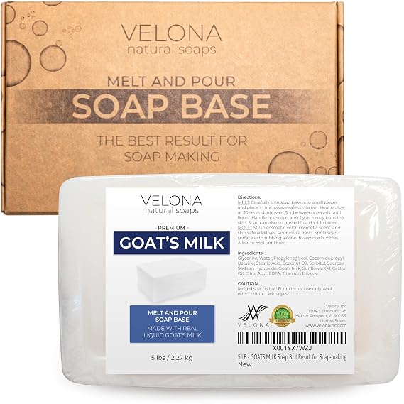 velona 5 lb - Goat Milk Soap Base, Melt & Pour, SLS/SLES Free