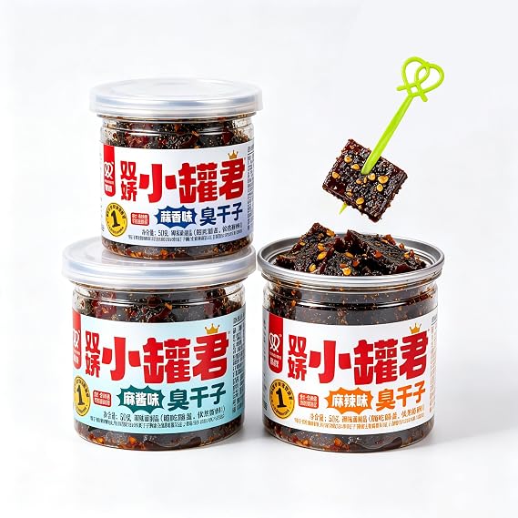 KachiKachi 3-Can Latiao Spicy Strips with Forks- 3 Flavors, Classic Spicy | Sesame Sauce | Garlic Flavor, More Refined Chinese Spicy Sticks, Gluten Snack, , 50g/1.76oz per Can