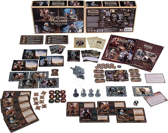 City of The Great Machine. The Escalation Board Game Expansion |1-4 Players | Ages 14 and up | Steampunk | One-vs-Many | Hidden Movement | Cooperative & Solo | Average Playtime 60-90 min