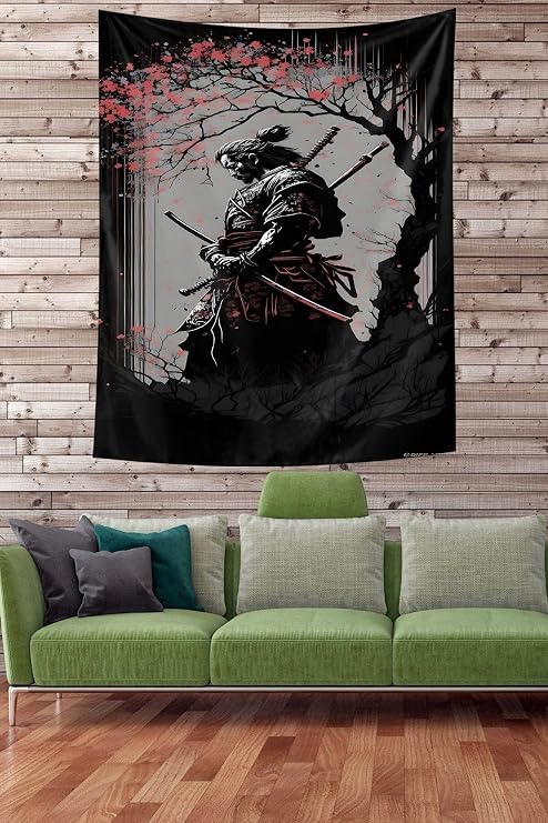 Pelangi Samuray Leke Tutmaz Kumaş Duvar Örtüsü Duvar Halısı Tapestry PNTR288, 140 x 230