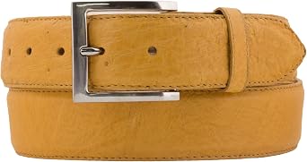 Mens Mango Western Cowboy Belt Real Ostrich Skin Silver Buckle