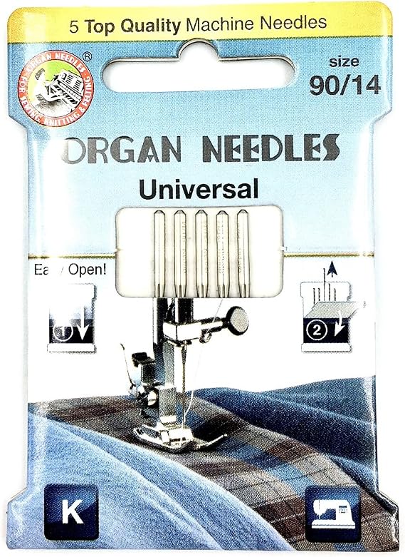 Organ Universal Size 90/14 Needles - 5 Pack for Medium to Heavyweight Fabrics