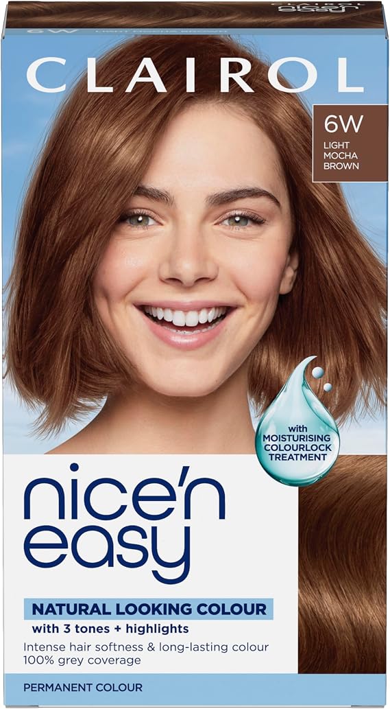 Clairol Clairol Nice'n Easy Crème, Natural Looking Oil Infused Permanent Hair Dye, 6W Light Mocha Brown