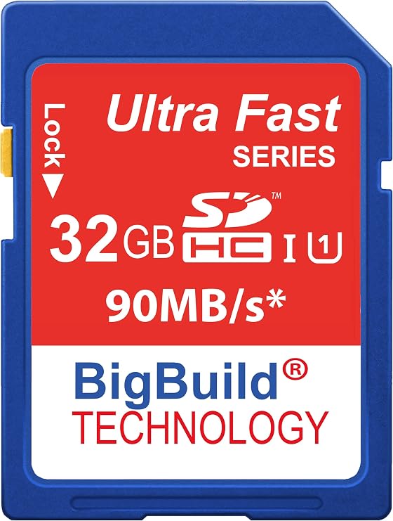 32GB Ultra Fast SDHC 90MB/s Memory Card Compatible with Canon EOS 2000D, 4000D, 9000D, 1300D, 1200D Camera