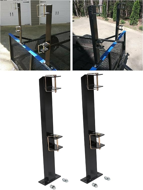 KUAFU 2 Place Weeder Trimmer Racks Holders Hold for Open Landscape Trailer | Truck Edgers Pole Saws Tree Trimmers Black